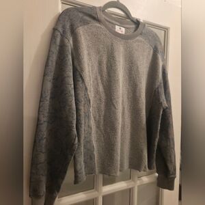 Sundry By "Anthropologie" Terrycloth Sweater with Blue Floral Pattern